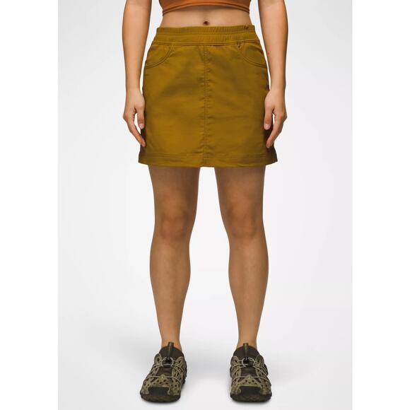 Prana Halle E-Waist Skort II Women 8 Antique Bronze Inner Pocket Water Repellant - Picture 1 of 11